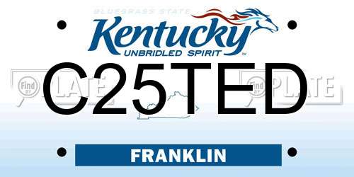 C25TED Kentucky License Plate