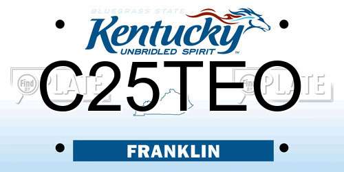 C25TEO Kentucky License Plate
