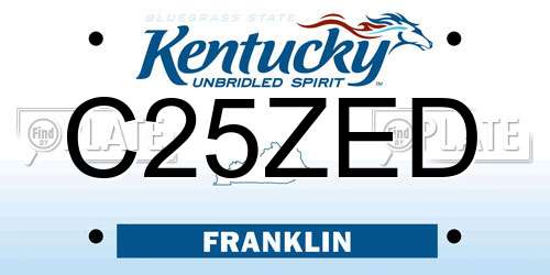 C25ZED Kentucky License Plate