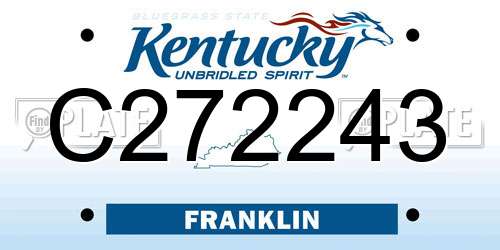 C272243 Kentucky License Plate