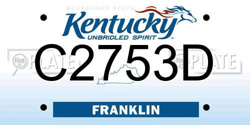 C2753D Kentucky License Plate