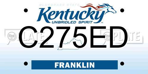 C275ED Kentucky License Plate