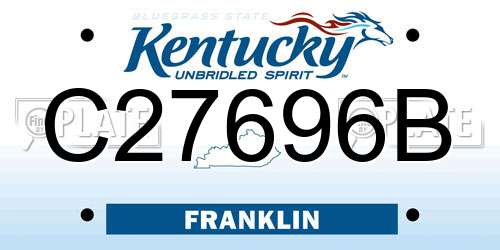 C27696B Kentucky License Plate