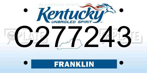 C277243 Kentucky License Plate