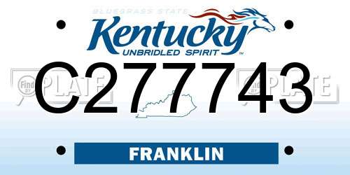 C277743 Kentucky License Plate