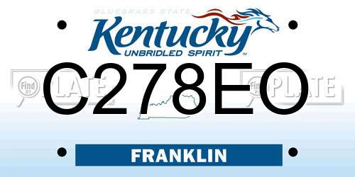 C278EO Kentucky License Plate