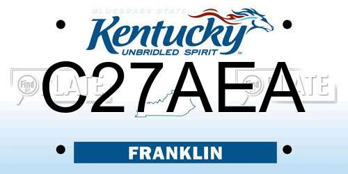 C27AEA Kentucky License Plate