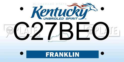 C27BEO Kentucky License Plate