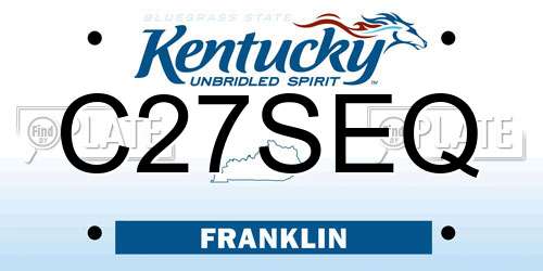 C27SEQ Kentucky License Plate