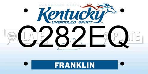 C282EQ Kentucky License Plate