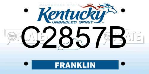 C2857B Kentucky License Plate