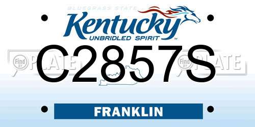 C2857S Kentucky License Plate