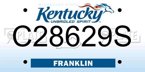 C28629S Kentucky License Plate