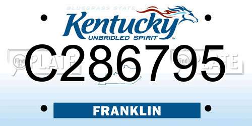 C286795 Kentucky License Plate