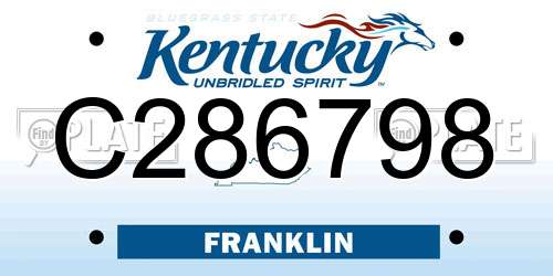 C286798 Kentucky License Plate