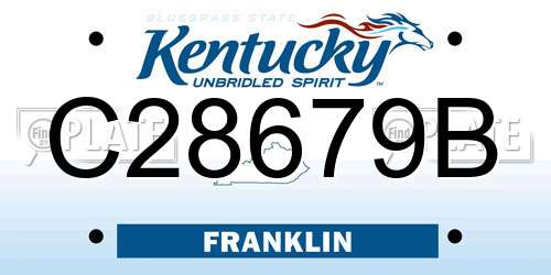 C28679B Kentucky License Plate