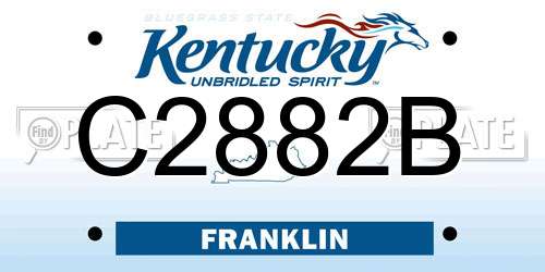 C2882B Kentucky License Plate