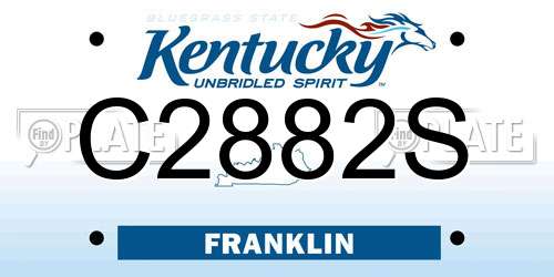 C2882S Kentucky License Plate