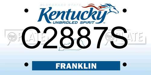 C2887S Kentucky License Plate