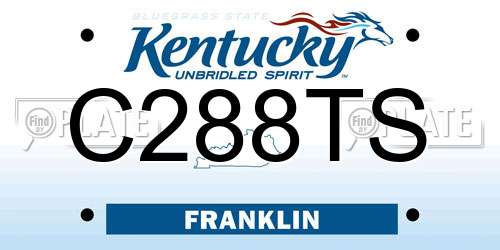 C288TS Kentucky License Plate