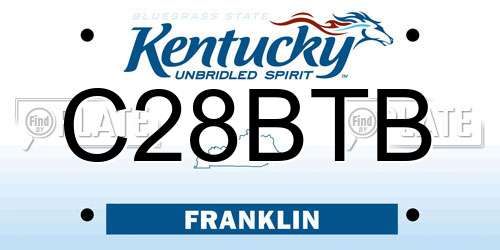 C28BTB Kentucky License Plate