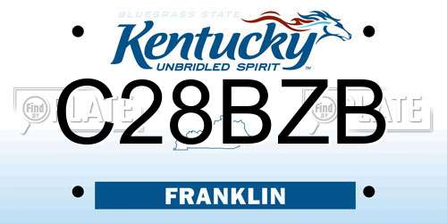 C28BZB Kentucky License Plate