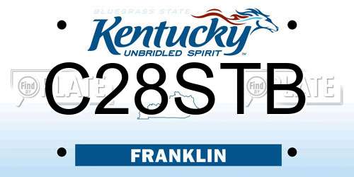 C28STB Kentucky License Plate