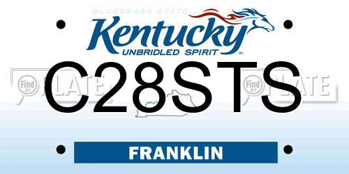 C28STS Kentucky License Plate