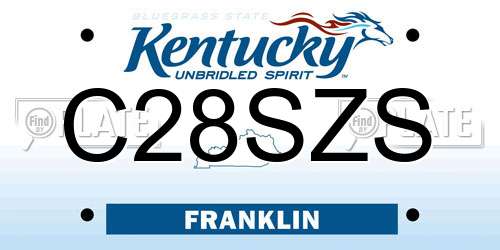 C28SZS Kentucky License Plate