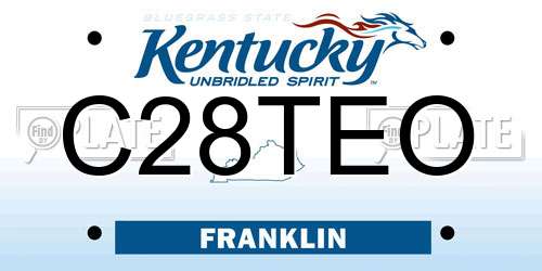 C28TEO Kentucky License Plate