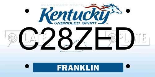 C28ZED Kentucky License Plate