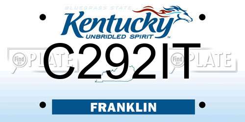 C292IT Kentucky License Plate