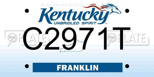 C2971T Kentucky License Plate