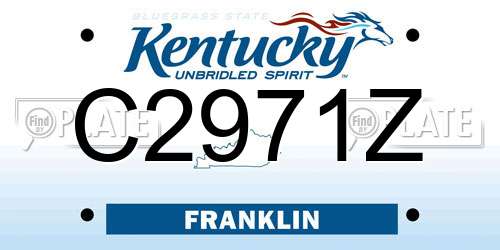 C2971Z Kentucky License Plate