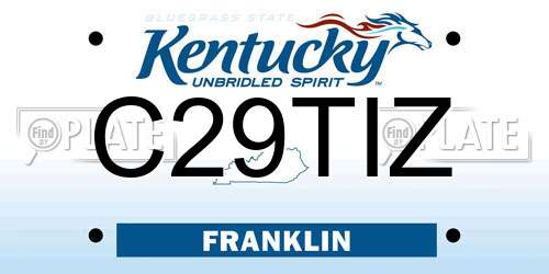 C29TIZ Kentucky License Plate