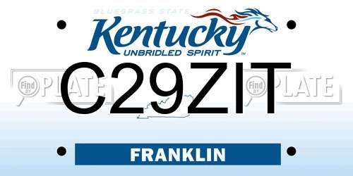 C29ZIT Kentucky License Plate