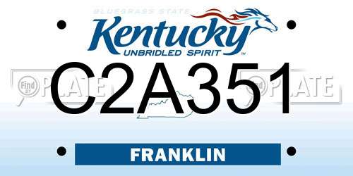 C2A351 Kentucky License Plate