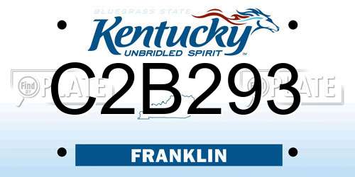 C2B293 Kentucky License Plate
