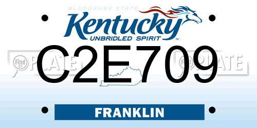 C2E709 Kentucky License Plate