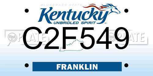 C2F549 Kentucky License Plate