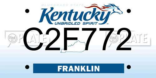 C2F772 Kentucky License Plate