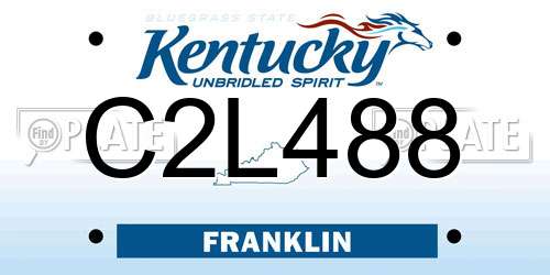 C2L488 Kentucky License Plate