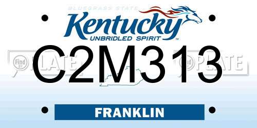 C2M313 Kentucky License Plate
