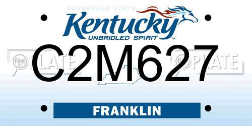 C2M627 Kentucky License Plate