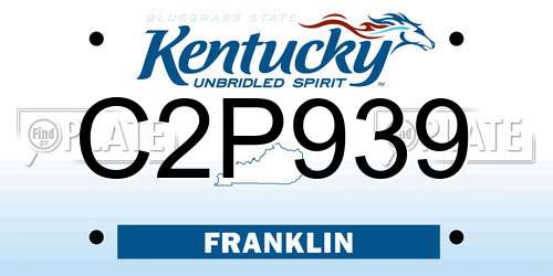 C2P939 Kentucky License Plate