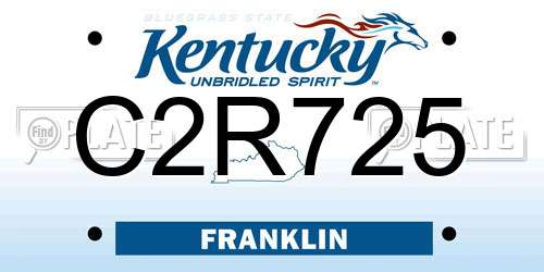 C2R725 Kentucky License Plate