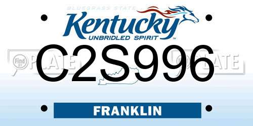 C2S996 Kentucky License Plate