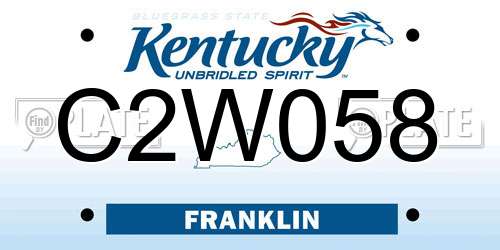 C2W058 Kentucky License Plate