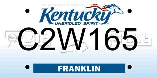 C2W165 Kentucky License Plate