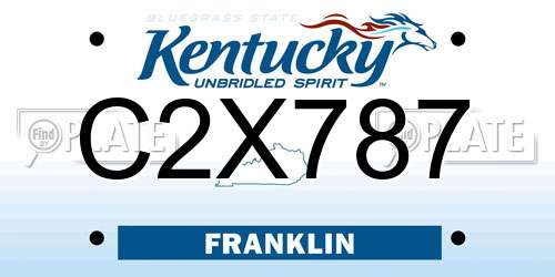 C2X787 Kentucky License Plate